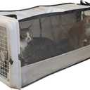 SPORT PET Large Pop Open Kennel, Portable Cat Cage Kennel, Waterproof Pet bed, Travel Litter Collection (Gray)