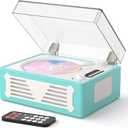 Portable Bluetooth CD Player with Speaker, Retro CD Player, LED Screen, USB Playback, AUX Input/Output, Rechargeable, Perfect for Home Decoration, Remote Control, and Home Entertainment