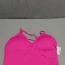 Design by Olivia Women's Casual Seamless Padded Workout Sports Bra Cami Cropped Yoga Tank Top with Adjustable Straps (Neon Pink)