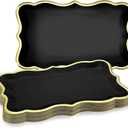 Havawish 24 Pcs 9" x 13" Black Disposable Paper Serving Trays and Platters Food Platters for Parties White Trays Cupcake Platter Bandejas Decorativas para Fiestas for Birthday Party Weddings
