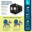 Sherpa Pet Carrier Airline Approved with Spring Wire Frame - Cat & Dog Carrier for In-Cabin Travel, Mesh Ventilation, Locking Zippers - Black Lattice, Large