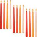 Threan 12 Pcs Taper Candle Colored Taper Candles Colored Candle Sticks Amber Sandalwood Scented Long Burning Candles for Valentine Wedding Romantic Dinner Decor(Orange)