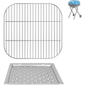 Replacement Parts for Americana 3000-4000 Series Charcoal Grill Walk-A-Bout, Swinger, Sizzler and Traveler Series Grill Parts, Cooking Grate and 1040.8.001 Ash Pan