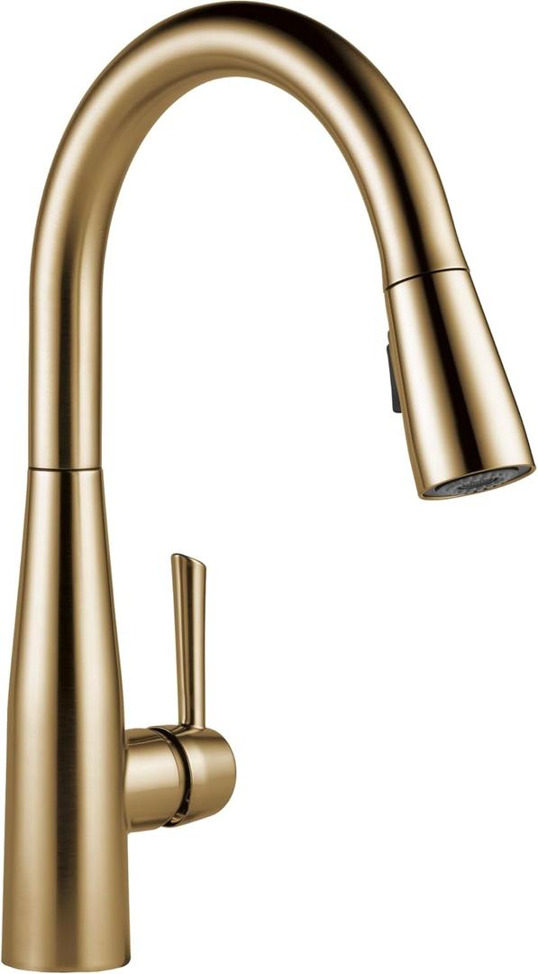 Delta Faucet Essa Pull Down Kitchen Faucet Gold with Pull Down Sprayer, Kitchen Sink Faucet for Kitchen Sink with Magnetic Docking Spray Head, Champagne Bronze 9113-CZ-DST