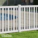 4ft Tall (1 Unit) No Dig WamBam Finishing Post with Steel Pipe Anchor Kit, Permanent White Vinyl Post for Nantucket, Sturbridge, and Westport Fence and Gate Kits, BL19042
