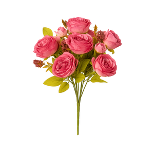 Artificial Rose Bouquets – Set of 7 Stems – Realistic Silk Flowers for Home, Wedding & Event Decor