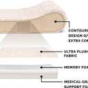 Furhaven Memory Foam Dog Bed for Large Dogs w/ Removable Washable Cover, For Dogs Up to 150 lbs - Ultra Plush Faux Fur & Suede Luxe Lounger Contour Mattress - Cream, Jumbo Plus/XXL