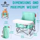 Tiny Marvels Portable Booster Seat, Foldable Baby High Chair with Removable Tray, Safety Harness & Carry Bag for Toddlers Ages 6M-3Y, Ideal for Dining, Travel, Camping & Family Time