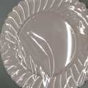 YOUBET 100PCS Pink Scalloped Plastic Plates for Wedding Party