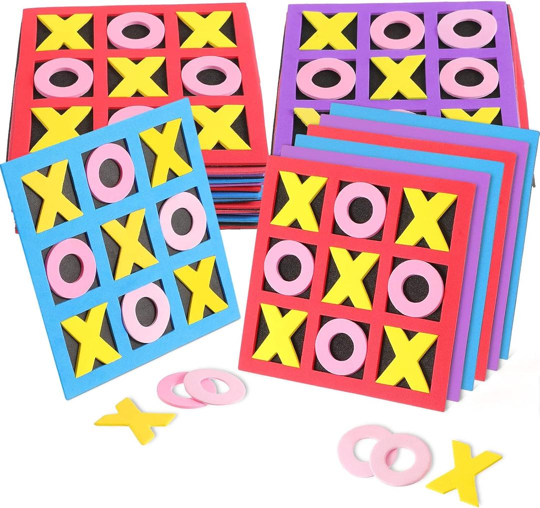 Skylety 36 Pack Tic Tac Toe Foam Tic Tac Toe Mini Board Game Family Classic Educational Table Game for Birthday Party Favors, Birthday Goody Bag Stuffers