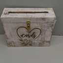 Wedding Card Box with Card Slit and Lock 12"X10"X4.5"- Gift Wishing Well Card Box for Weddings, Receptions, Birthdays, Graduations, Baby Showers, Honeymoon Funds HRT (WHITE)