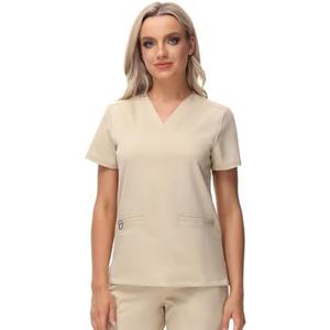 COMENII Scrubs for Women, 3 Pocket V-Neck Tailored Fit Workwear, Anti-Wrinkle Medical Scrub Tops Women 3XL