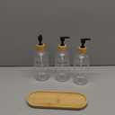 Clear Shampoo and Conditioner Dispenser Set by Brighter Barns - Refillable Plastic Shower Dispenser for Bathroom - Shampoo Bottles & Tray - Modern Bathroom Accessory for Hotel, Vacation Rental (Clear)