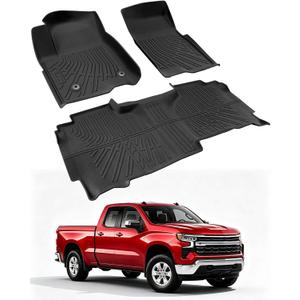 Car Floor Mats for Chevy Silverado for GMC Sierra Double cab 2019-2026