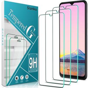 Slanku (3 Pack Screen Protector for Samsung Galaxy A12 Tempered Glass, Bubbles Free, Anti-Scratch, Easy to install, Case Friendly, 9h-Hardness (Transparent)