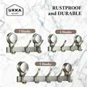 4 Dual Suction Cup Hooks Bar, Bathroom, Kitchen, Home, Glass, Mirror, Tile. Reusable, ABS+Aluminium, Waterproof, Rustproof, No Drill. Hang Towel, Robe, Loofah, Sponge, Coat (Gray, 4 Hooks)