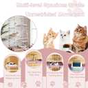 Cat Cage for Indoor Cats, DlY Catio & Cat Playpen with Escape-Proof Spacing, Sturdy Metal Cat Crate Kennel for Kittens, Ferrets & Small Animals (Pink, 2-Tier 43")