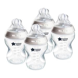 Tommee Tippee Natural Start Anti-Colic 9 oz BPA Free Baby Bottles, 0+ Months, Slow Flow Breast-Like Nipple, Self Sterilizing, Designed for Seamless Transition Between Bottle & Breast, Clear, Pack of 4