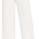 luvamia Wide Leg Jeans Woman High Waisted Trendy Pull On Elastic Waist Drawstring Stretchy Denim Jean Pants with Pockets (Small, Cream White)