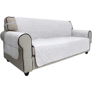 Easy-Going Sofa Slipcover Waterproof Oversized Couch Cover Non-Slip Sofa Cover for 3 Cushion Couch Washable Furniture Protector for Pets Kids Children Dog (Oversized Sofa, White) (X-Large Sofa)