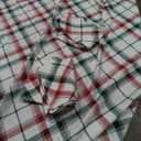 RUVANTI Flannel Sheets Queen Size - 100% Cotton Brushed Bed Sheet Sets - 88 x 101 inch - All Seasons Breathable & Super Soft - Warm & Cozy - 4 Pcs - Red & Green Cross