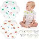 8-Pack 360° Rotate Organic Cotton Baby Bibs, Newborn Muslin Bibs For Teething And Drooling,Unisex Baby Bibs For Toddler, Adjustable With Snaps, Super Soft & Absorbent Baby Bibs For Boys And Girls.