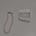 Handmade Natural Gemstone Gold Beaded Charm Cell Phone Camera Lanyard, Wrist Strap, Phone Chain String, Keychain Decor for Wallet, Stanley Cup Accessories (Rose Quartz)