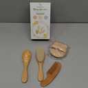 Yoofoss 4 Piece Baby Brush and Comb Set, Wooden Baby Brush with Natural Ultra Soft Goat Hair, Baby Hair Brush for Newborn, Baby Brush Set for Boy Girl