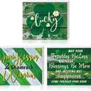 Ferraycle 3 Pcs St. Patrick's Day Shamrock Table Decoration Sign St. Patrick's Day Wooden Table Centerpiece Religious Irish Blessing Lucky Tiered Tray Decor for Home Office Party