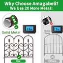 AMAGABELI 5 Panels 32in(H)10ft(L) Decorative Garden Fences and Borders for Dogs No Dig Rustproof Metal Fence Panels Garden Edging Border Animal Barrier Fencing for Flower Beds Yard Patio Decor Brown
