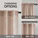 MIULEE Natural Beige Linen Curtains 108 Inches Long 2 Panels for Bedroom Living Room, Soft Linen Textured Window Drapes Semi Sheer Light Filtering Back Tab Rod Pocket Farmhouse Burlap Look Decor