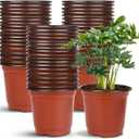 Augshy 40 Pcs 6" Plastic Plant Nursery Seed Starting Pots for Indoor Outdoor Succulent Seedling Cutting Transplanting