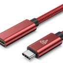 USB C Extension Cable (20Gbps/240W/3.3Ft), USB 3.2 Type C 3.1 Male to Female Extension Charging & Sync for iPhone 16 15 Pixel PSVR2 MacBook Air Pro/New iPad Dell XPS Surface Book Red