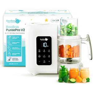 BooBoo Baby PurePro V2 5-in-1 Baby Food Maker - Multifunctional Puree Blender, Auto Cooking & Grinder Chopper - Baby Food Processor with Steamer, Bottle Warmer, Sterilizer & Self Cleaning Operation