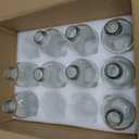 PINIWON 12 Pack 8 oz Clear Glass Bottles, 240ml Boston Round Sample Bottles with Black Poly Cone Caps, Labels and Funnels