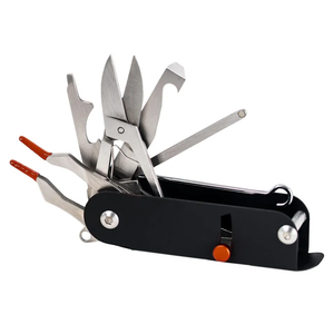 Eleven21 Pro Tools Multi Tool, 11-in-1 Multitool for Survival Gear, Credit Card Grabber for Long Nails, EDC Tools, Easy Open Lever Pocket Tool, Mini Multitool Keychain w/Screwdriver, Scissor & More