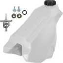 2.38 Gallons/9 Litres Large Capacity Polyethylene Fuel Tank for Honda CR500R 1989-2001, for Honda CR250R 2-Stroke 1988-1989, for CR125R 1988-1990 White