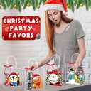 Shinylin 24 Pcs Halloween Goodie Bags for Trick-or-treating Pumpkin Ghost Party PVC Clear Gift Bags with Handles Halloween Candy Pouches for Event Party Rewards Supply(Assorted,Christmas)