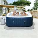 Nisorpa 1/2" Extra Thick Hot Tub Mat for Inflatable Tub, 85IN Hot Tub Pad Foundation,Interlocking Eva Foam Padding for Outdoor Indoor Flooring Protector Mats Non Slip Pool Spa Floor Pads Square Grey