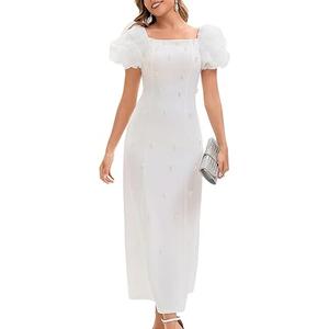 Women's Summer Club & Night Out Dresses Elegant Evening Party Cocktail Sexy Ruched Prom Wedding Guest Maxi Dress L