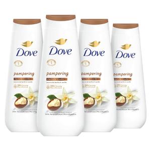 Dove Body Wash 3 Count Pampering Shea Butter & Vanilla, Healthy-Looking Skin Gentle Skin Cleanser with 24hr Renewing MicroMoisture 20 oz