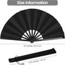 Aodaer 4 Pack Large Silk Folding Fans Handheld Fans Chinese Kung Fu Tai Chi Fans Decorative Fans for Men and Women, Pink, Black, White, Blue