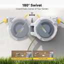 Retractable Garden Hose Reel, 1/2 in x 100 ft Heavy Duty Wall Mounted Water Hose Reel for Outside, UV Resistant Shell, Any Length Lock, Slow Rewind System, 180 Swivel Bracket, 10 Pattern Metal Nozzle