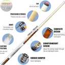 HomeSeason 58in Pool Cue Stick Canadian Maple Wood 13mm Tip - 18oz Perfect for Precision Play, Low Deflection Pool Cue for Enhanced Accuracy