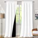 BGment White Blackout Curtains for Living Room 95 Inches Length, Extra Long 2 Panels Window Curtains Thermal Insulated Soundproof Room Darkening Curtains for Dining Room, Each Panel 52 Wide