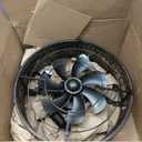 Vintage Caged Ceiling Fans with Lights and Remote,Victorian Hand-Antiqued Rustic Crystal Fandelier,Low Profile Flush Mount,Enclosed Bladeless Ceiling Fan with Light for Bedroom,Kitchen,Hallway(Black)