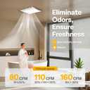 VIVOHOME Bathroom Exhaust Fan with 1800W PTC Heater, Humidity Sensor & LED Light, Ceiling Mount Ventilation Fan, 160 CFM DC Motor, 3 Color Temperatures, Remote Control, Oscillating Louver, 70-105 FT²