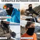 GXCROR Winter Neck Warmer, Reversible Fleece Gaiter Scarf, Windproof Face Mask for Men & Women (Off-white)