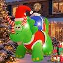 InfleasJoiy 13FT Triceratops Inflatable Decoration with Built-in LED Lights, Christmas Outdoor Inflatable Decoration for Lawn, Yard, Garden, Patio