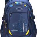 Geometric-Print Backpacks for Teen Boys School, Bookbags for Boys Elementary, School Bags for Boys (Dark Blue)